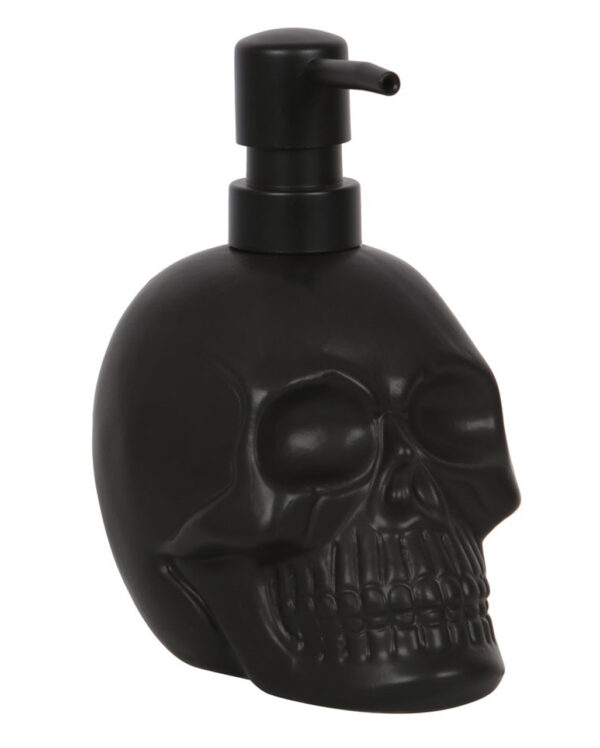 schwarzer totenkopf seifenspender black skull soap dispencer gothic wohnaccessoire 54281 01