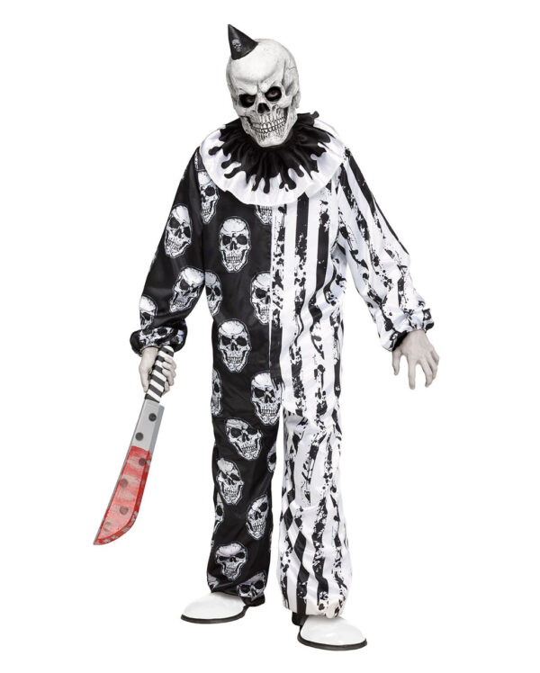 skelett horror clown kinder kostuem mit maske skele klown child costume with mask killerclown halloween anzug 54231