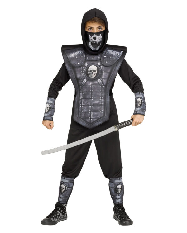 skull ninja kinder kostuem skull ninja child costume samurai halloween verkleidung kinder 54230