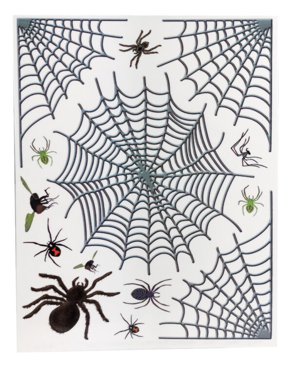 spinne und spinnweben fensterfolie statisch haftend halloween dekofolien spider and spider web window clings 55535