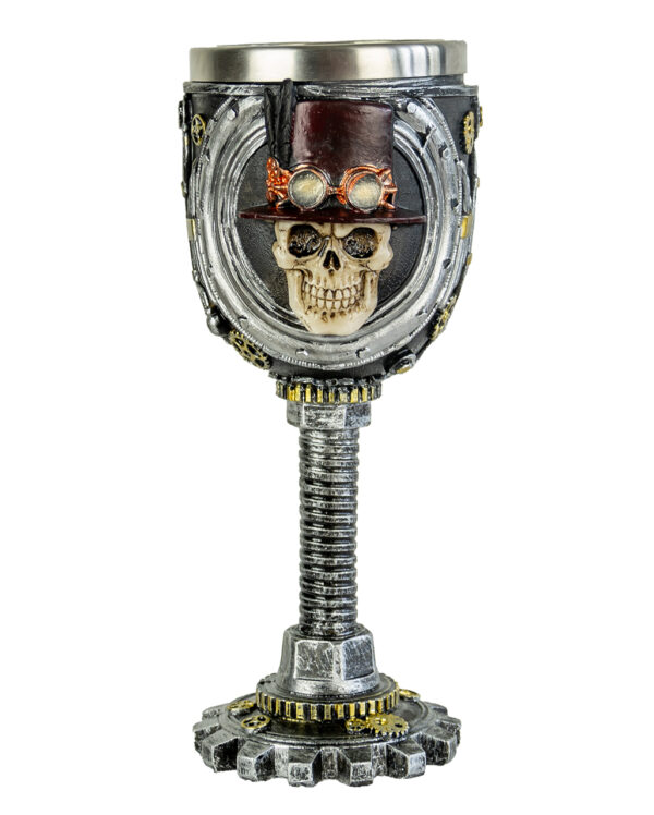 steampunk kelch mit totenkopf steampunk goblet with skull steampunk tischdekoration 56594 01 1