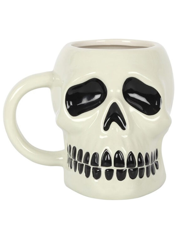 totenkopf keramik becher mit henkel skull ceramic mug halloween homeware 51683 01