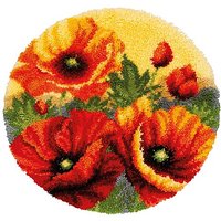 Knüpf-Formteppich "Mohnblumen"
