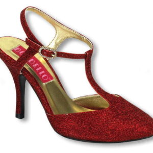 Glitzer Sandaletten rot   Glitzer High Heels 38