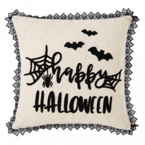 Kissen Happy Halloween mit Spitzenborte 45 cm ✰